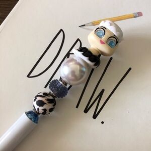 Disney Doorables: Beauty & the Beast: Plumette handmade beaded pen